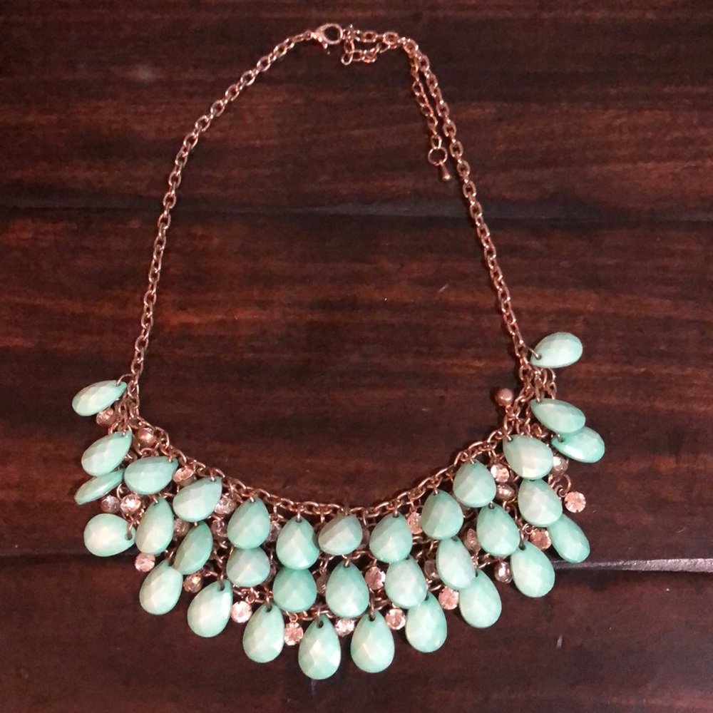 Turquoise, gold and diamond statement necklace
